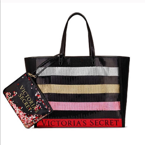 🎉2x HP🎉 Victoria’s Secret Sequin Tote & Pouch - Picture 2 of 2